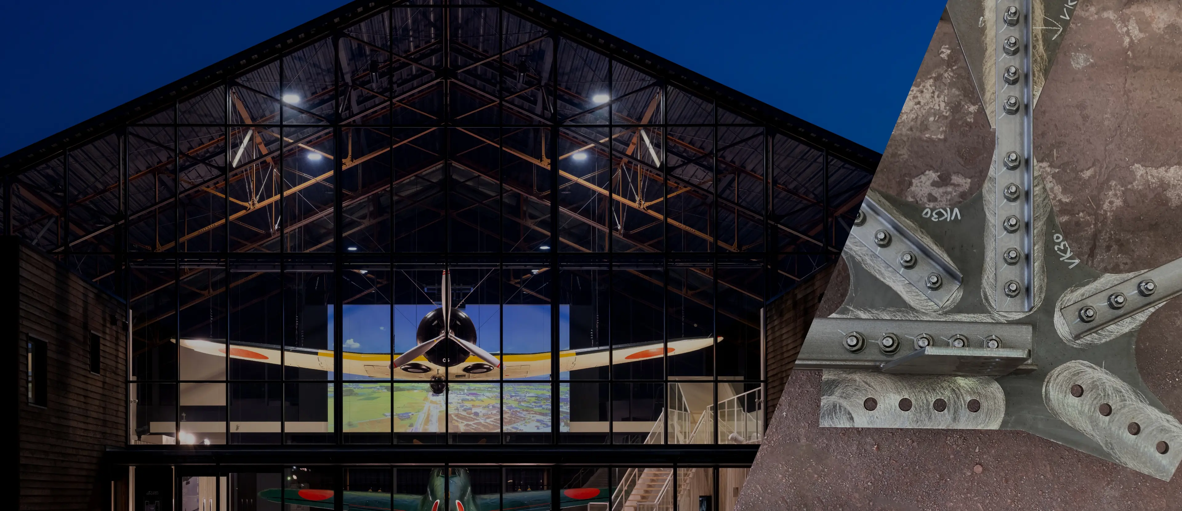 アングル鉄骨トラスによる空間構造